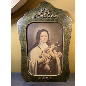Vintage St. Therese Of Lisieux Ornate Framed Print, 8 X 10 Picture Flowers